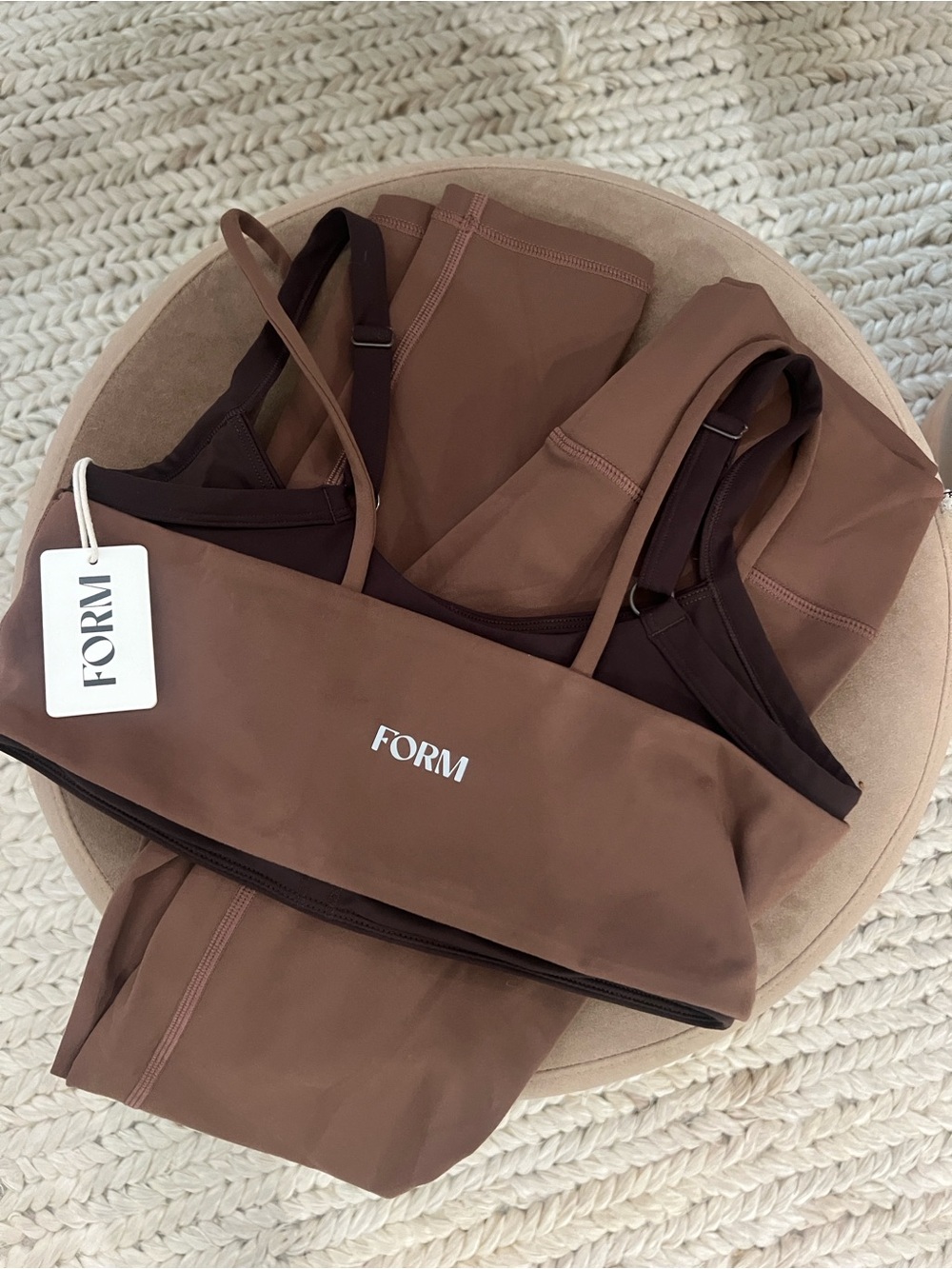 FORM Active Matching Set NWT Small | Brown Sports Bra & Leggings